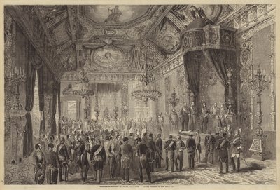 Réception par Napoléon III, dans la salle du trône des Tuileries, le jour de l